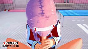 zero two delivers intense blowjob in hentai