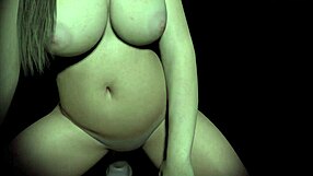 Stunning! Beautiful Plum Girl Rides Dildo in Darkness