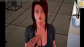 Beautiful anime Redhead in hot erotic game action