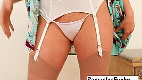 Samantha's Foot And Stocking Fetish Masturbation!