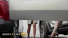 Saleswomen use their naughty skills to sell a car