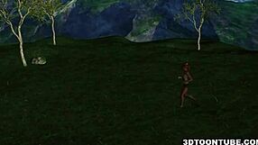 Two Bi 3D Babes Lick Each Other and Share a Cock