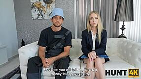 Blonde In Uniform Gets Fucked By Big Cock While Husband Watches