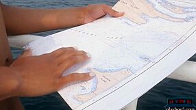 exotic playboy model undresses outdoors and on a boat