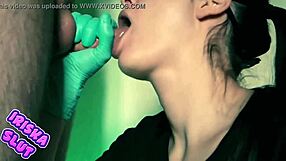 Hot Girl In Mask Gets Cum In Mouth!