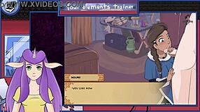 i watch nami give a blowjob in this avatar trainer bonus, it's so hot but i misspell everything like hentai cum facial