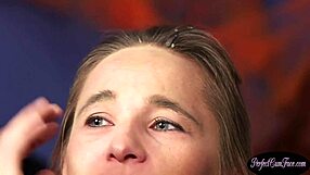 Glamcore milf cumsprayed after cocksucking big tits british european