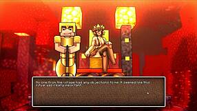 HornyCraft parody game with public creampie action