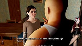 पुराना पड़ोसी कॉर्सेट पहनी ईव से हैंडजॉब लेता है