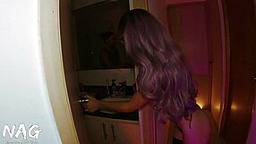 Petite girl Cindy has rough sex in the hallway