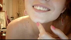 Blonde teen couple hints at blowjob and sex on amateur webcam session ten