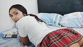 Pretty stepdaughter gets her tight pussy fucked by a stud
