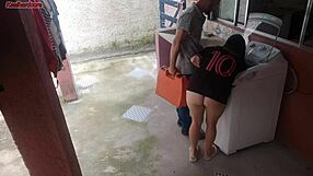 Married housewife pays young mechanic for sex with her ass