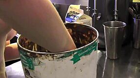 Messy kitchen lesbian activities