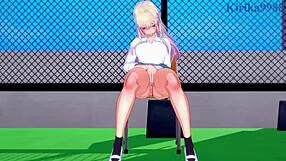 Big-boobed Marin and Shinju in intense hentai action