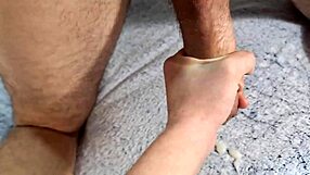 Hot Handjob in Doggystyle with Hairy Big Cock Close-Up