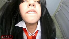 Blue Eyed College Virgin with Black Hair Makes Sex Debut on Camera