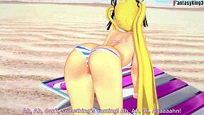 marie rose in bikini on the beach