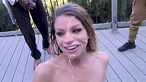 Beautiful Brooklyn Nails Interracial Blowbang Scene