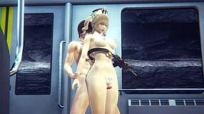 Hardcore Barbara cosplay in 3D Japanese game porn