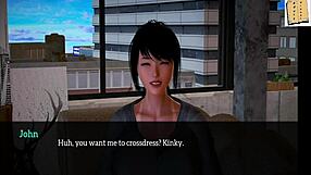 Teen redhead in 3d hentai game explores kinky family sex