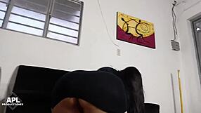 Big natural tits Latina gets creampied in homemade video