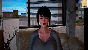 Teen redhead in 3d hentai game explores kinky family sex