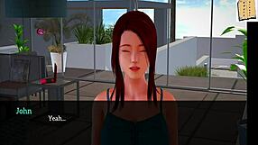 Teen redhead in 3d hentai game explores kinky family sex