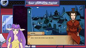 Small-boobed blonde gets monster cock in this animated game