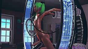 Skinny shemale gets creampied in Yaoi femboy 3D game