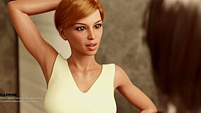 Beautiful anime redhead gets teased and fucked in a visual novel style