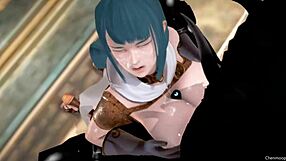 डेमन किंग योद्धा को इंटेंस 3डी हेनतई ऑर्गेज़्म में दबोचता