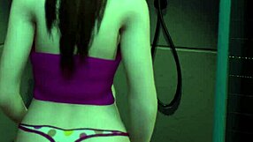3D animated busty babes in hot lesbian action with a bukkake finale