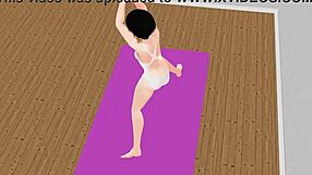 Leo Exercises As Anime Girl Tries Stretch Yoga Poses