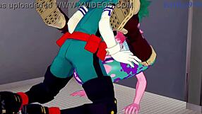 3D animated My Hero Academia sex with Mina and Momo