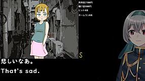 Crossdressing woman battles with small tits in anime
