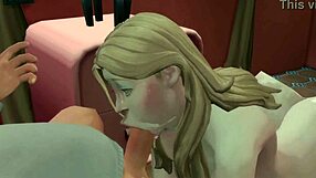 Blonde Keeps Sucking Gooey Face Fuck With Clothes Ripped, Creampie Dripping In 3d Anime