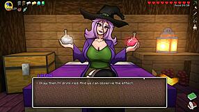 HornyCraft parody game ep 42 features merchant pounded by huge futanari