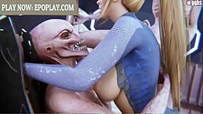 I got trapped by samus's big tits in the game