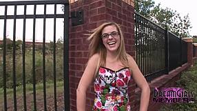 Nerdy cutie shows her body in Ybor City