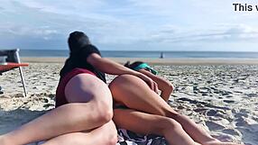 Milf Surprised by Anal Creampie on the Beach