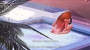 Naughty 3D Cartoon Characters Engage In Hentai Sex In Jacuzzi