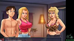 Public teacher seduces blonde cheerleader in outdoor scene