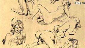 Vintage erotic drawings from antique collections