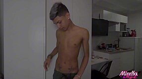 Boy Alone With Friend Gets Excited Watching Her Dress, Eats Pussy For First Time