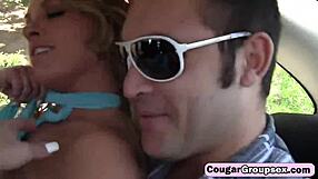 Three mature whores demand hard cunt fucking from young stud. They bend over for wild 4some action!