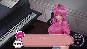 Visual novel style dating game with erotic elements
