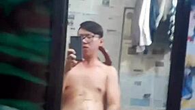 Vietnamese Gay Top Shows Off Big Cock in Solo Action!