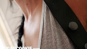 Lara Croft cosplay brunette shows big tits in homemade POV