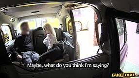 busty blonde agent spied getting fucked in cab.